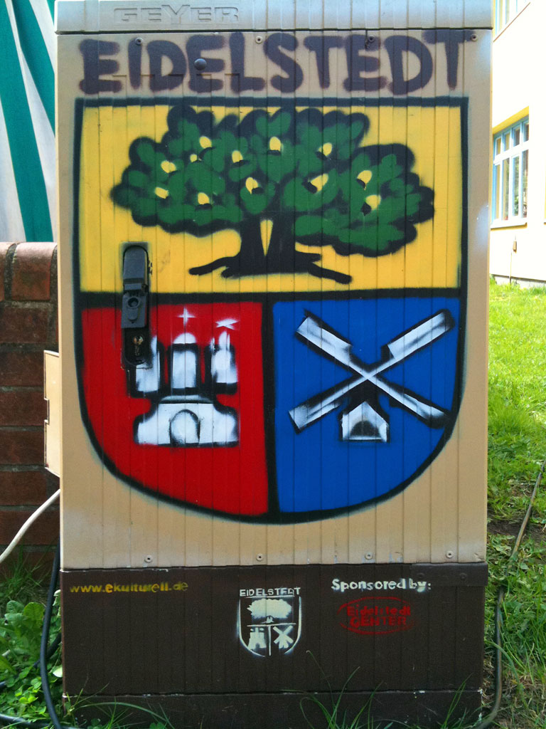 Wappen für Eidelstedt - Graffiti-Umsetzung des Wappens von Vincent Schulze, April 2012